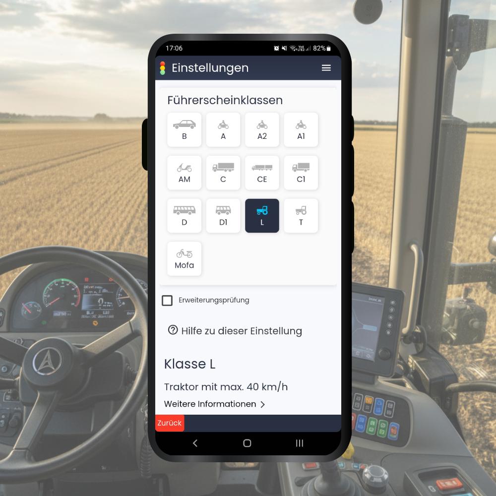 Traktor-Führerschein App - Klasse L