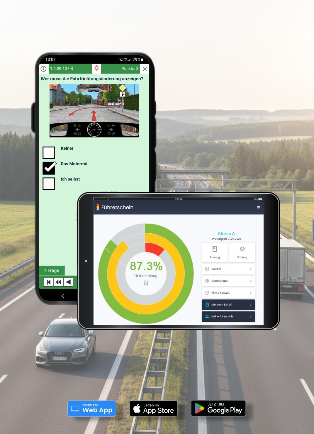 Theorie für Motorradführerschein A, A1, A2, AM, Mofa