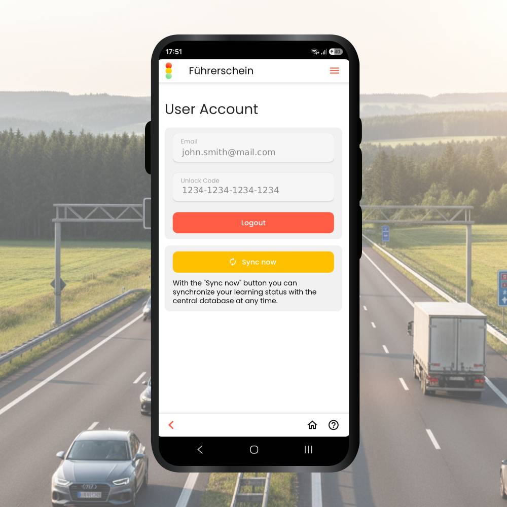 Motorcycle theory test Germany app register