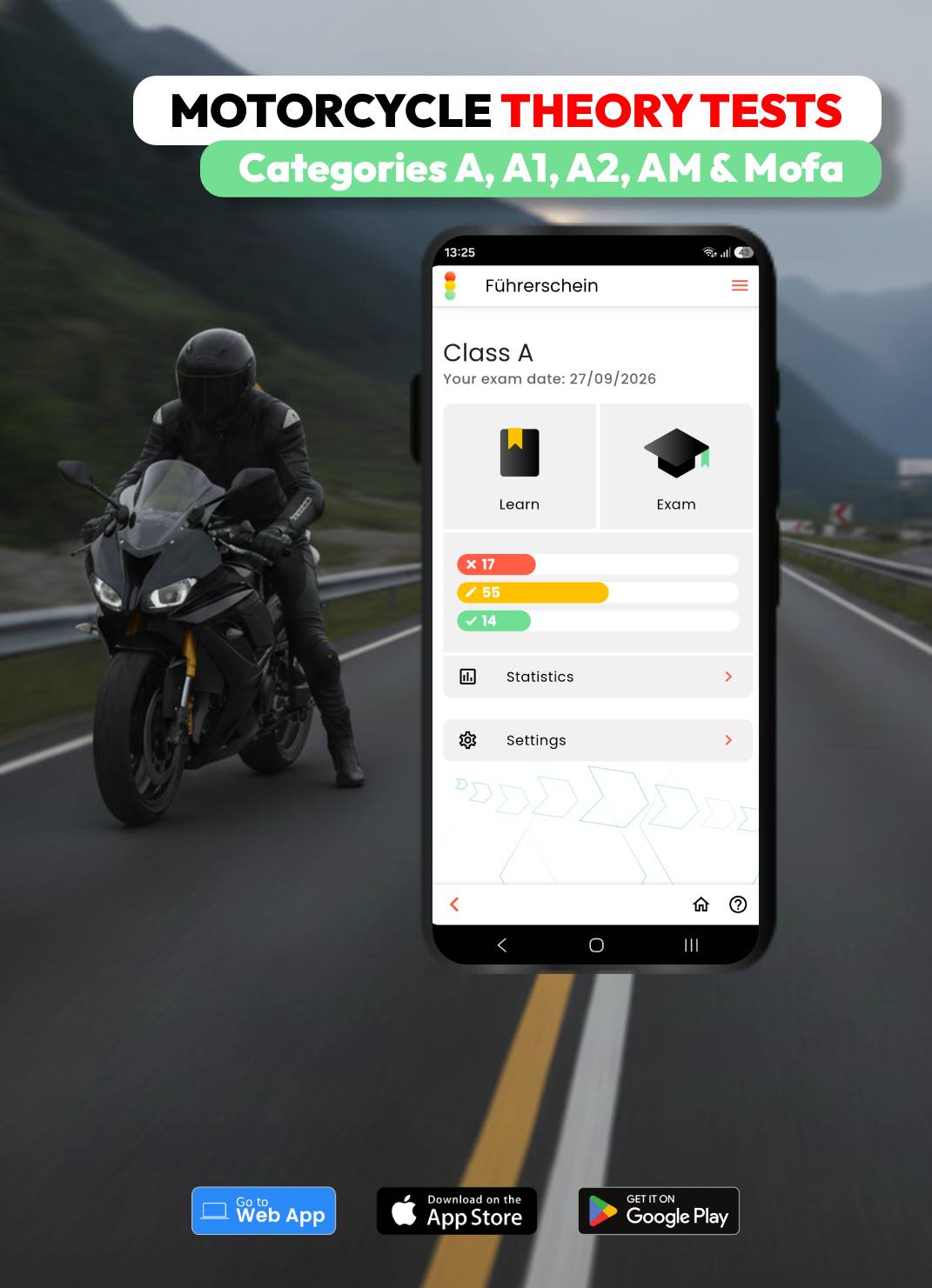 Motorcycle theory test Germany App