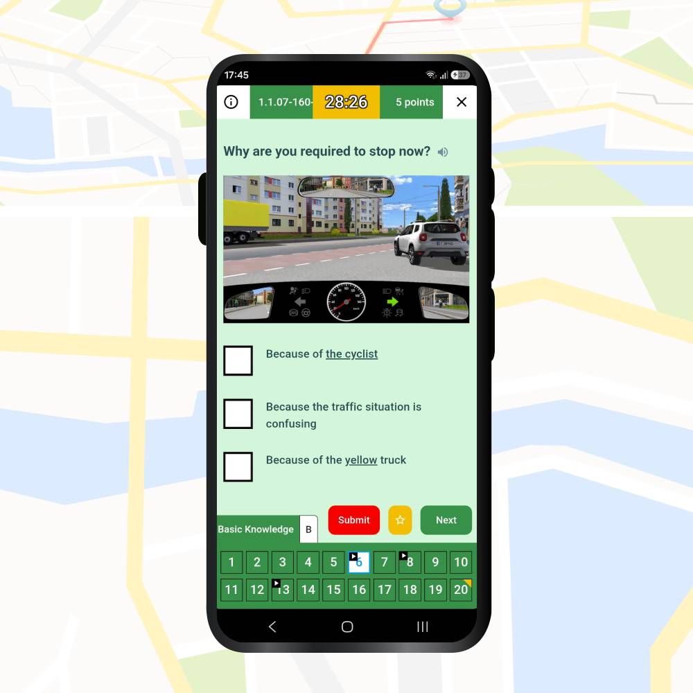 Theory test driving Germany app - simulation exam - example